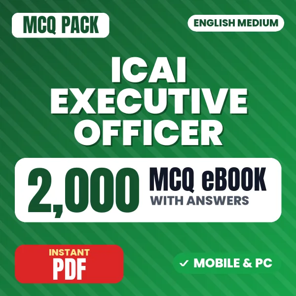 ICAI Executive Officer Exam – 2000 MCQ eBook with Answers | English Medium PDF Download