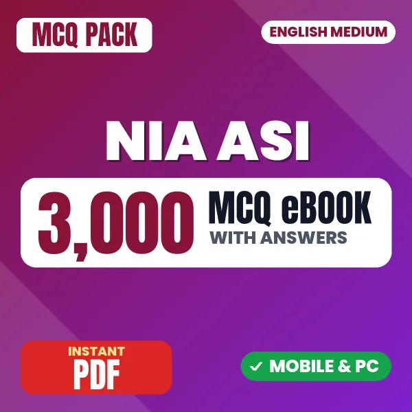 NIA ASI Exam – 3000 MCQ eBook with Answers | English Medium PDF Download