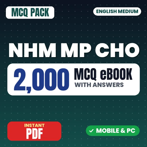 NHM MP CHO Exam – 2000 MCQ eBook with Answers | English Medium PDF Download