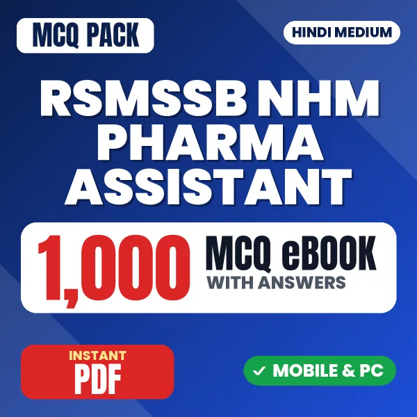 RSMSSB NHM Pharma Assistant Exam – 1000 MCQ eBook with Answers | Hindi Medium PDF Download