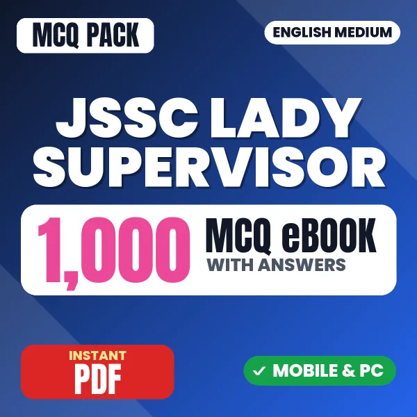 JSSC Lady Supervisor (Paper-I) Exam – 1000 MCQ eBook with Answers | English Medium PDF Download