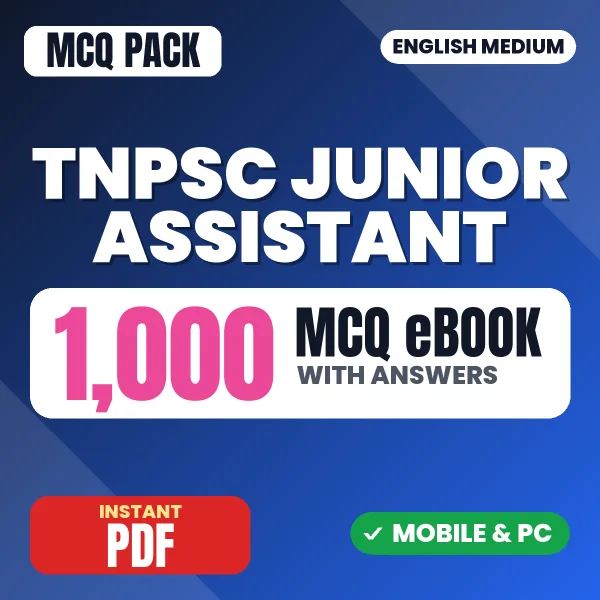 TNPSC Junior Assistant Exam – 1000 MCQ eBook with Answers | English Medium PDF Download