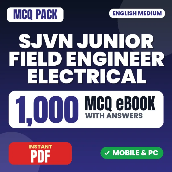 SJVN Junior Field Engineer (Electrical) Exam – 1000 MCQ eBook with Answers | English Medium PDF Download