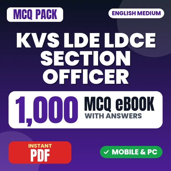 KVS LDE/LDCE Section Officer Exam Tier 1 – 1000 MCQ eBook with Answers | English Medium PDF Download