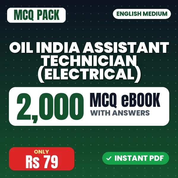 OIL India Assistant Technician (Electrical) Exam – 2000 MCQ eBook with Answers | English Medium PDF Download