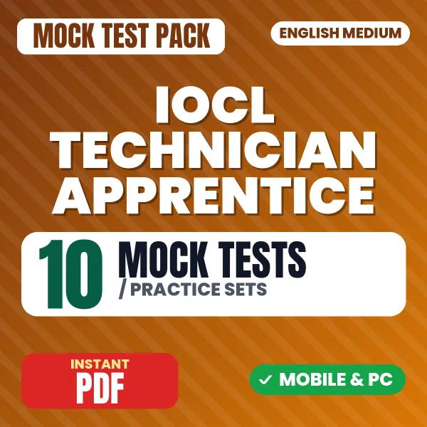 IOCL Technician Apprentice Exam (Civil) – 10 Mock Tests / Practice Sets | English Medium PDF Download