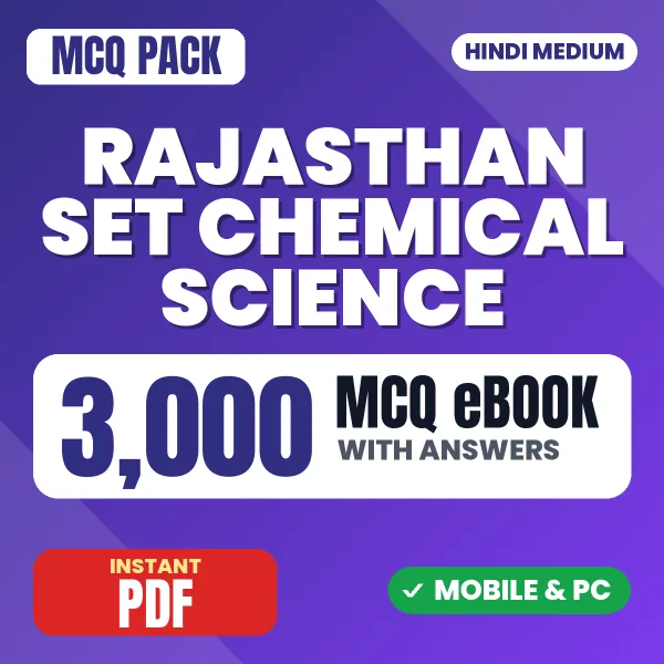 Rajasthan SET (Chemical Science) Exam – 3000 MCQ eBook with Answers | Hindi Medium PDF Download