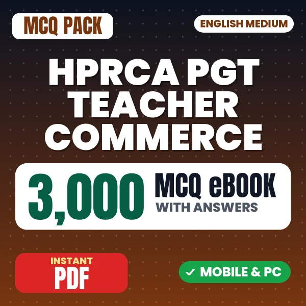 HPRCA PGT Teacher (Commerce) Exam – 3000 MCQ eBook with Answers | English Medium PDF Download