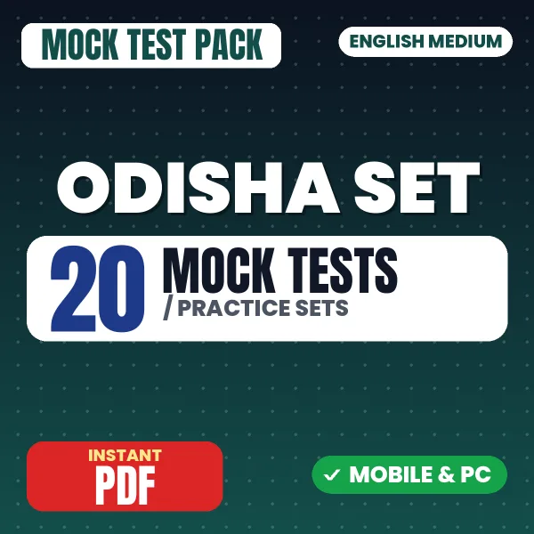 Odisha SET (Paper-I) Exam – 20 Mock Tests / Practice Sets | English Medium PDF Download