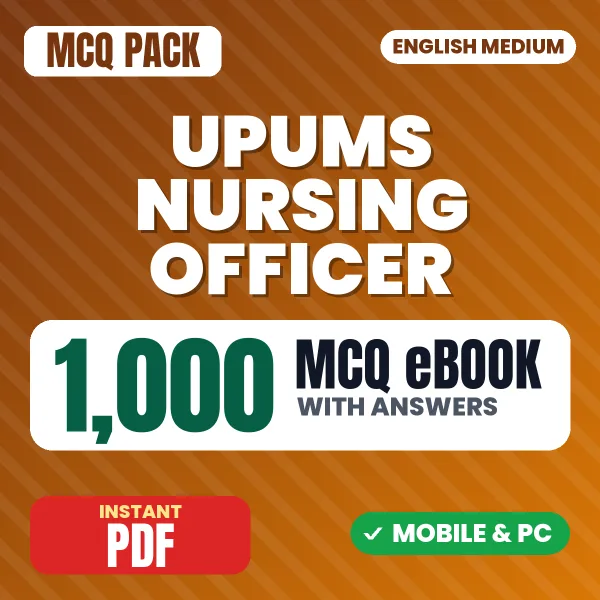 UPUMS Nursing Officer Exam – 1000 MCQ eBook with Answers | English Medium PDF Download