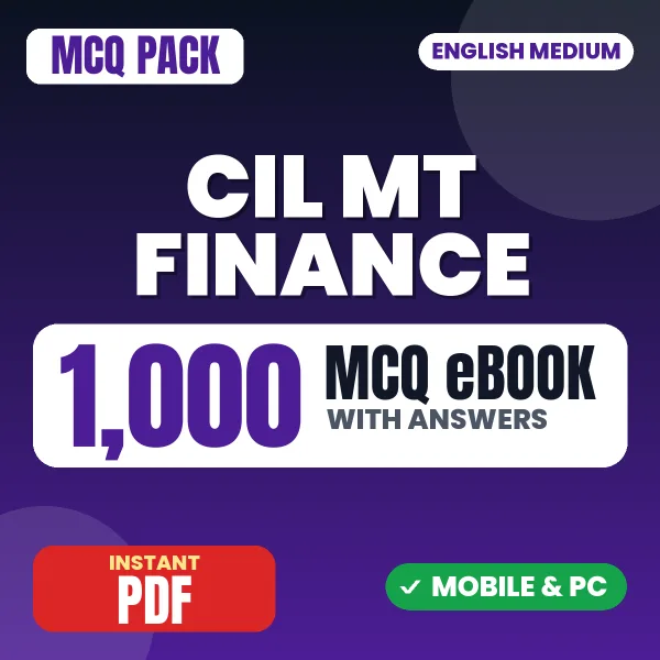 CIL Management Trainee (Finance) Exam – 1000 MCQ eBook with Answers | English Medium PDF Download