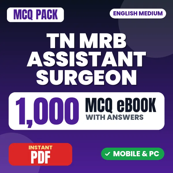 TN MRB Assistant Surgeon Exam – 1000 MCQ eBook with Answers | English Medium PDF Download