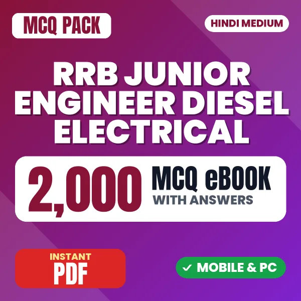 RRB Junior Engineer (Diesel Electrical) CBT 1 Exam – 2000 MCQ eBook with Answers | Hindi Medium PDF Download