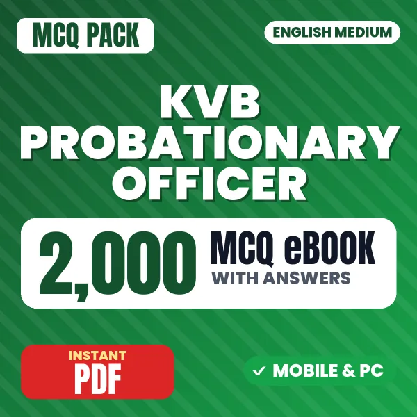 KVB Probationary Officer Exam – 2000 MCQ eBook with Answers | English Medium PDF Download