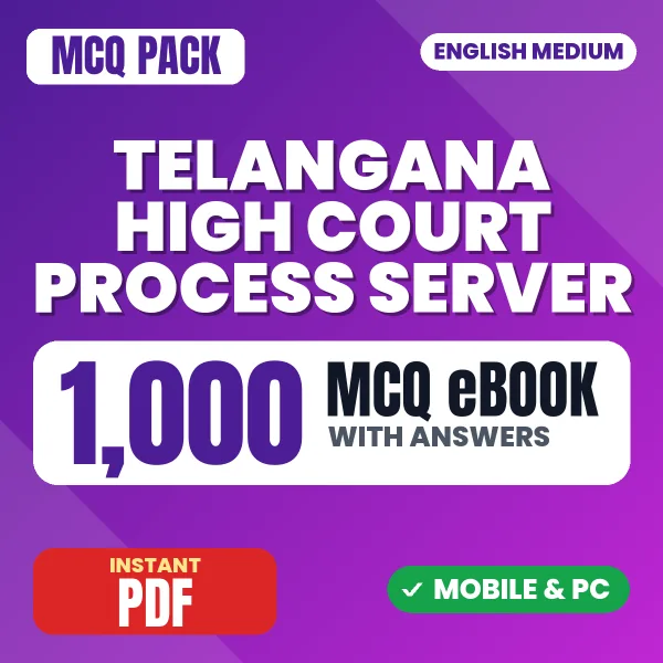 Telangana High Court Process Server Exam – 1000 MCQ eBook with Answers | English Medium PDF Download