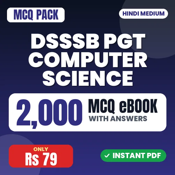 DSSSB PGT Computer Science Exam – 2000 MCQ eBook with Answers | Hindi Medium PDF Download