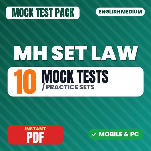 MH SET Law Exam Paper 2 – 10 Mock Tests / Practice Sets | English Medium PDF Download