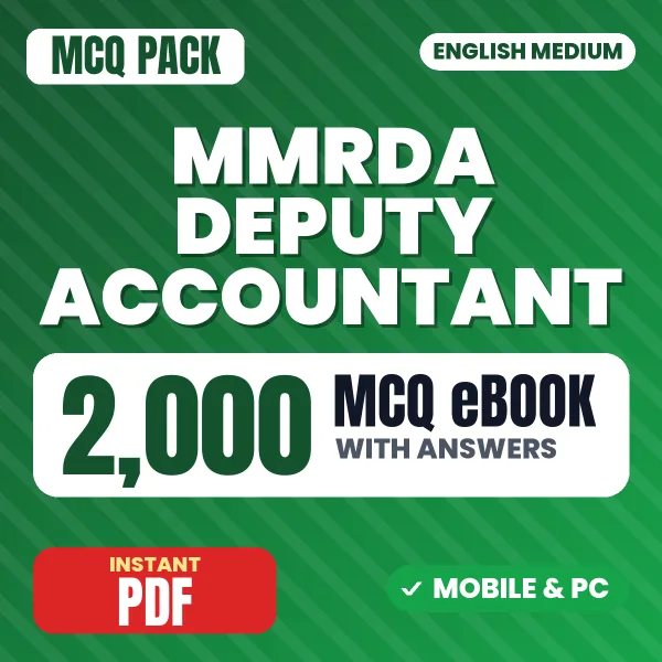 MMRDA Deputy Accountant Exam – 2000 MCQ eBook with Answers | English Medium PDF Download