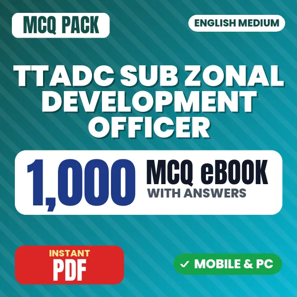 TTADC Sub Zonal Development Officer Exam – 1000 MCQ eBook with Answers | English Medium PDF Download