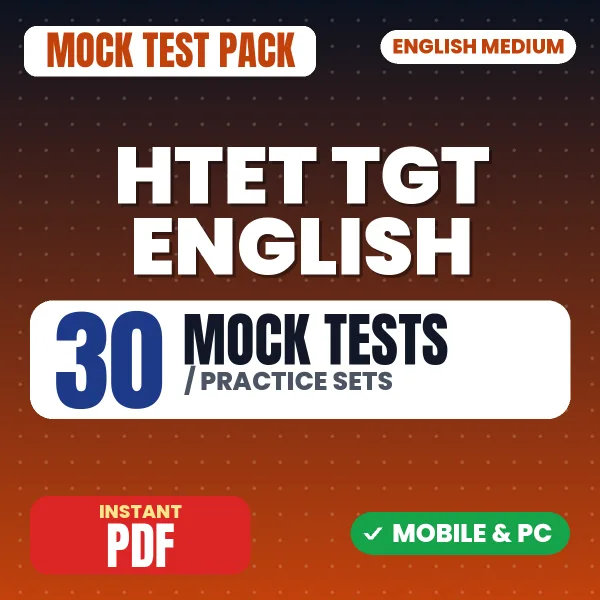 HTET TGT English Exam – 30 Mock Tests / Practice Sets | English Medium PDF Download