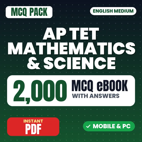 AP TET Mathematics & Science Exam – 2000 MCQ eBook with Answers | English Medium PDF Download