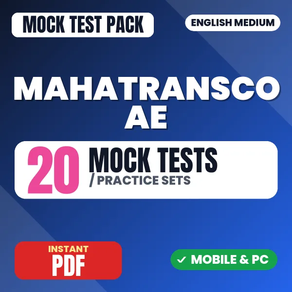 MAHATRANSCO AE Exam (Civil) – 20 Mock Tests / Practice Sets | English Medium PDF Download