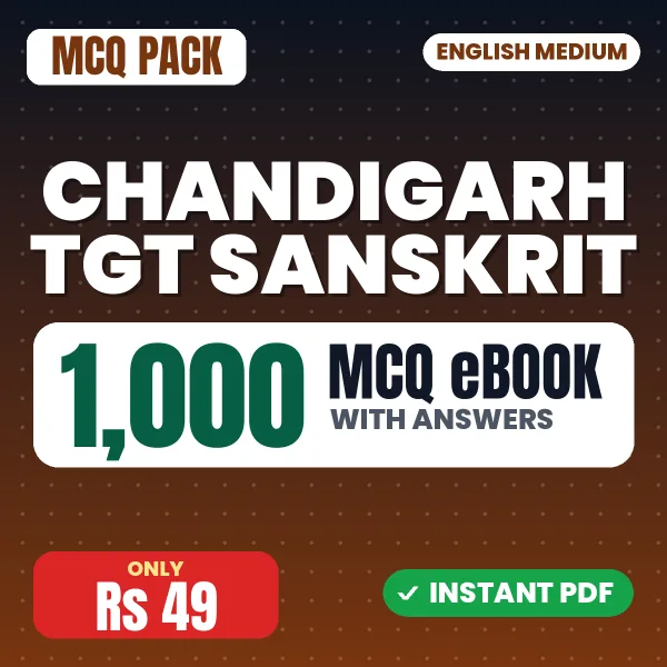 Chandigarh TGT Sanskrit Exam – 1000 MCQ eBook with Answers | English Medium PDF Download