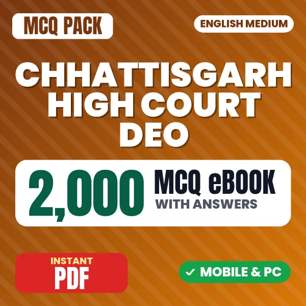 Chhattisgarh High Court DEO Exam – 2000 MCQ eBook with Answers | English Medium PDF Download