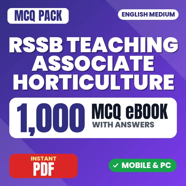 RSSB Teaching Associate (Horticulture) Paper-1 Exam – 1000 MCQ eBook with Answers | English Medium PDF Download