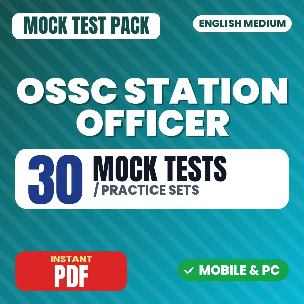 OSSC Station Officer Prelims Exam – 30 Mock Tests / Practice Sets | English Medium PDF Download