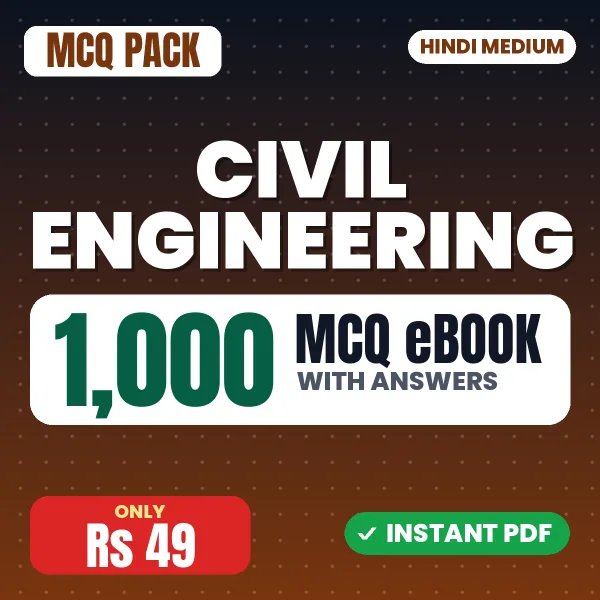 Civil Engineering – 1000 MCQ eBook with Answers | Hindi Medium PDF Download
