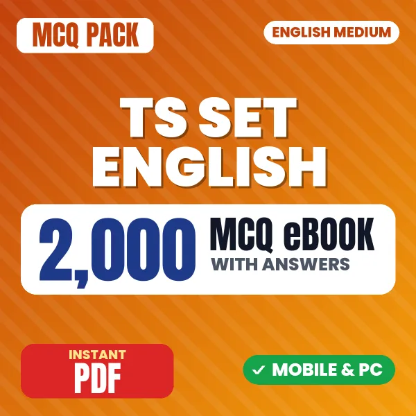 TS SET (English) Exam – 2000 MCQ eBook with Answers | English Medium PDF Download