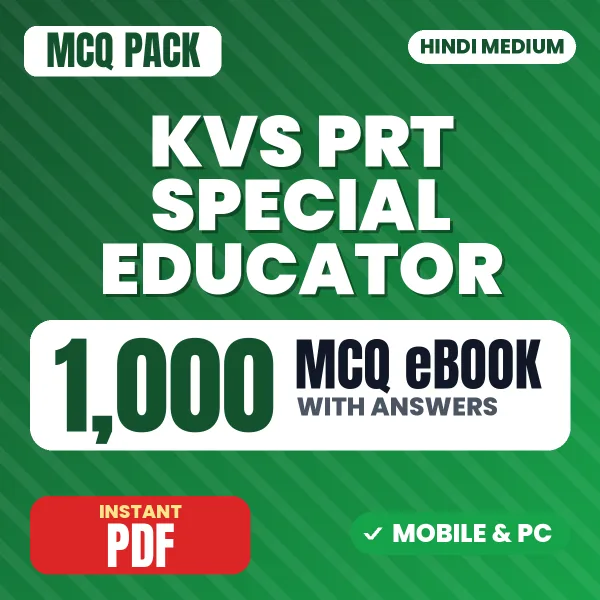 KVS PRT Special Educator Exam – 1000 MCQ eBook with Answers | Hindi Medium PDF Download