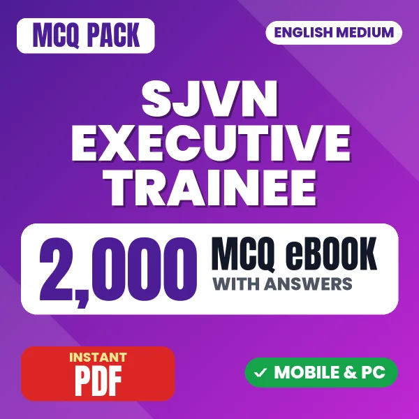 SJVN Executive Trainee Civil Exam – 2000 MCQ eBook with Answers | English Medium PDF Download