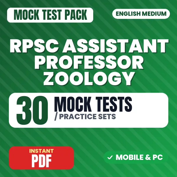 RPSC Assistant Professor (Zoology) Exam Paper 1 – 30 Mock Tests / Practice Sets | English Medium PDF Download