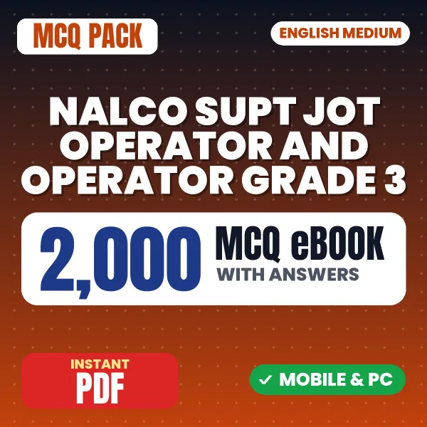 NALCO SUPT (JOT) Operator & Operator Grade 3 Exam – 2000 MCQ eBook with Answers | English Medium PDF Download