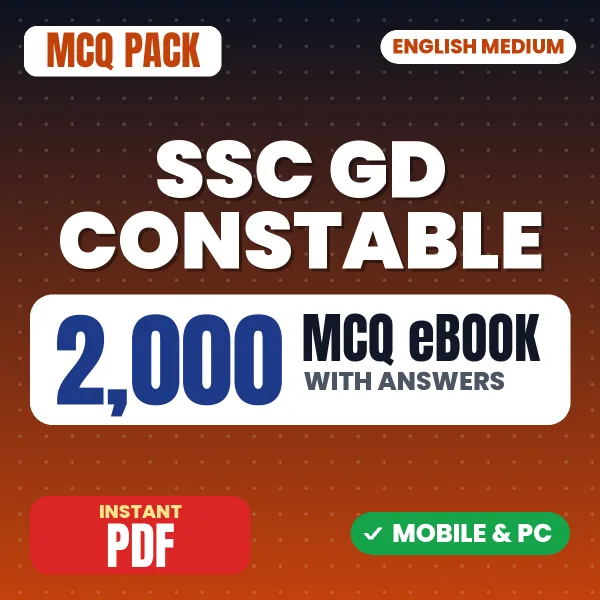 SSC GD Constable Exam – 2000 MCQ eBook with Answers | English Medium PDF Download
