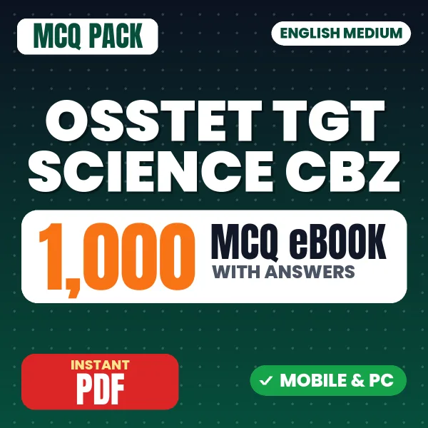 OSSTET TGT (Science) CBZ Exam Paper I – 1000 MCQ eBook with Answers | English Medium PDF Download