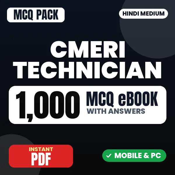 CSIR CMERI Technician Exam Paper 1 – 1000 MCQ eBook with Answers | Hindi Medium PDF Download