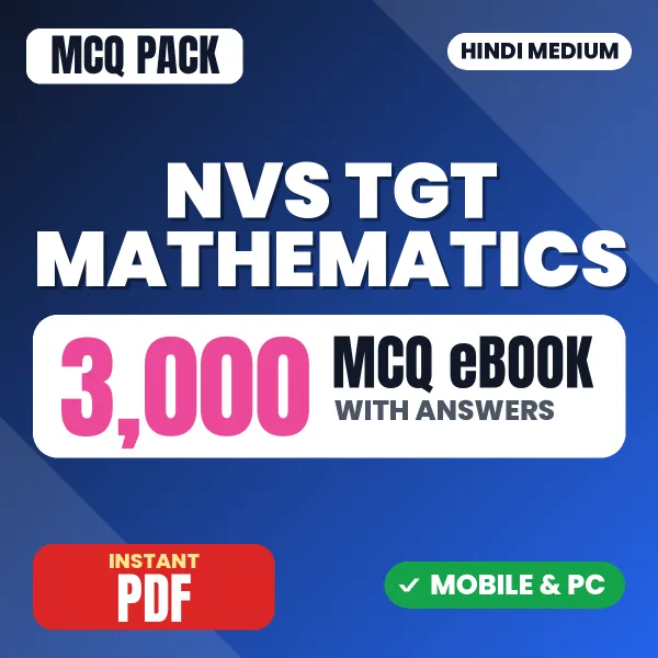 NVS TGT Mathematics Preliminary Exam Tier 1 – 3000 MCQ eBook with Answers | Hindi Medium PDF Download