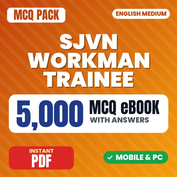 SJVN Workman Trainee (Computer) Exam – 5000 MCQ eBook with Answers | English Medium PDF Download