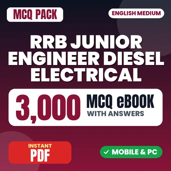 RRB Junior Engineer (Diesel Electrical) CBT 1 Exam – 3000 MCQ eBook with Answers | English Medium PDF Download
