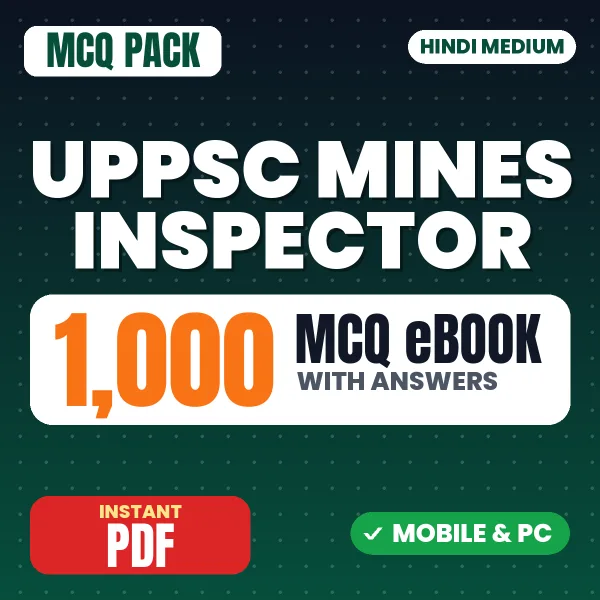 UPPSC Mines Inspector Prelims Exam – 1000 MCQ eBook with Answers | Hindi Medium PDF Download