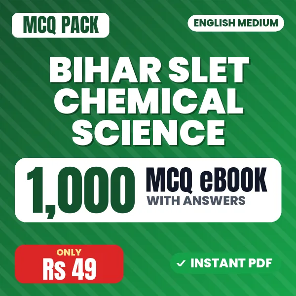Bihar SLET Chemical Science Exam – 1000 MCQ eBook with Answers | English Medium PDF Download