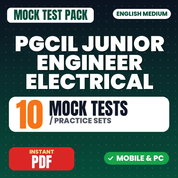 PGCIL Junior Engineer (Electrical) Exam – 10 Mock Tests / Practice Sets | English Medium PDF Download