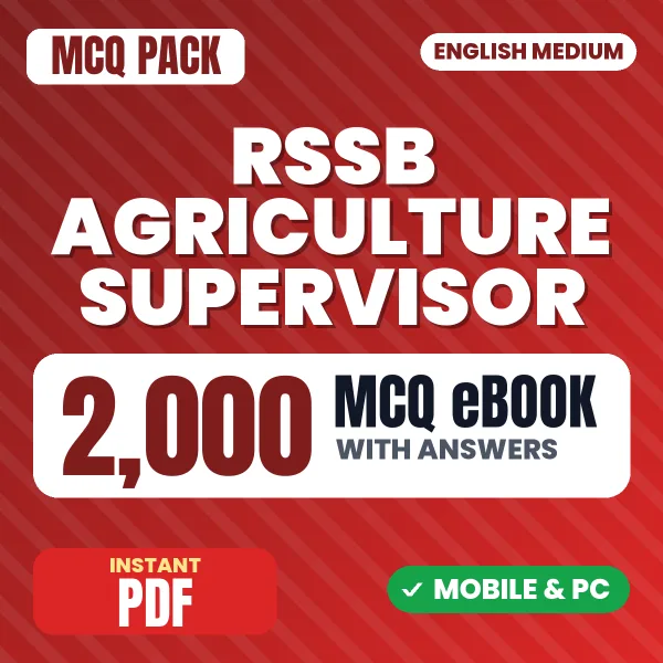 RSSB Agriculture Supervisor Exam – 2000 MCQ eBook with Answers | English Medium PDF Download