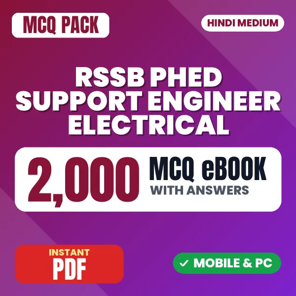 RSSB PHED Support Engineer (Electrical) Exam – 2000 MCQ eBook with Answers | Hindi Medium PDF Download