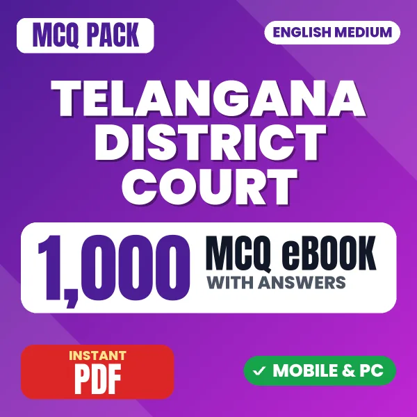 Telangana District Court Exam (Field Assistant, Examiner, Junior Assistant, Record Assistant) – 1000 MCQ eBook with Answers | English Medium PDF Download
