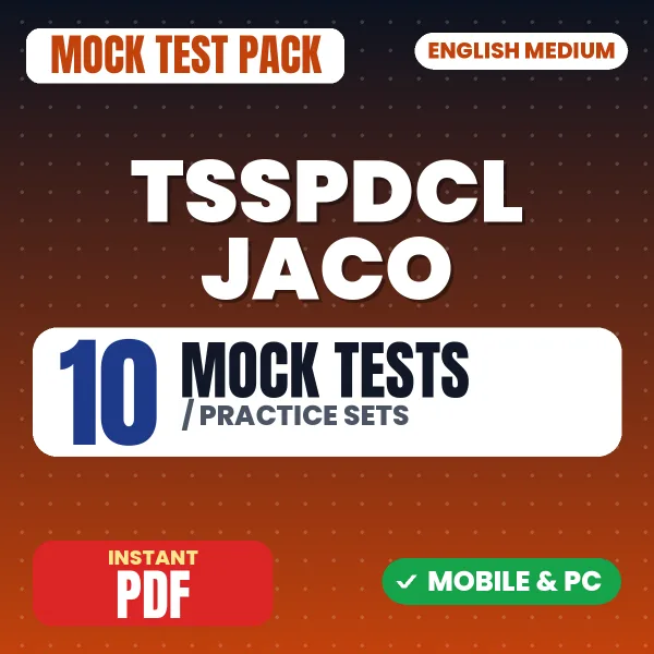 TSSPDCL JACO Exam – 10 Mock Tests / Practice Sets | English Medium PDF Download