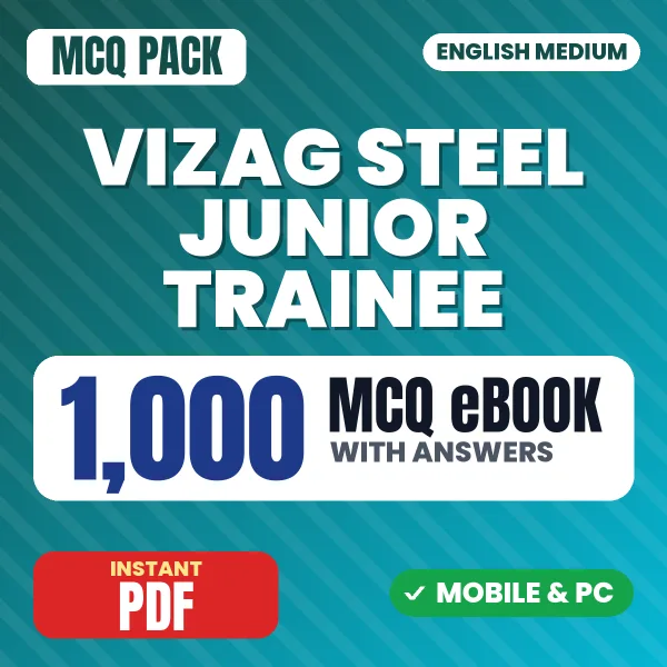 VIZAG Steel Junior Trainees (Paper-I) Exam – 1000 MCQ eBook with Answers | English Medium PDF Download
